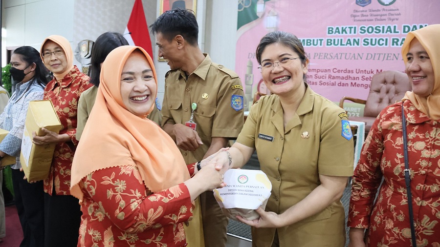 Sambut Ramadhan 1444 H, Dharma Wanita Persatuan Ditjen Bina Keuangan Daerah Kemendagri Gelar Bakti Sosial