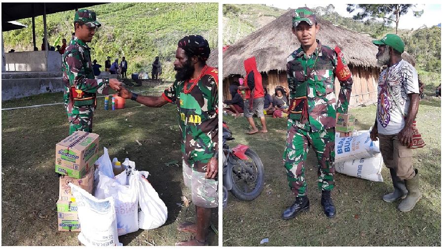 Babinsa Posramil 1714-06/Tingginambut Beri Bantuan Kepada Masyarakat yang Kena Musibah